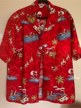 Rockmount Red Hawaiian ButtonShirt humorous Pacific Legend authentic party